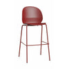 Fritz Hansen N02 Recycler les tabourets à barre haute, rouge foncé / rouge foncé