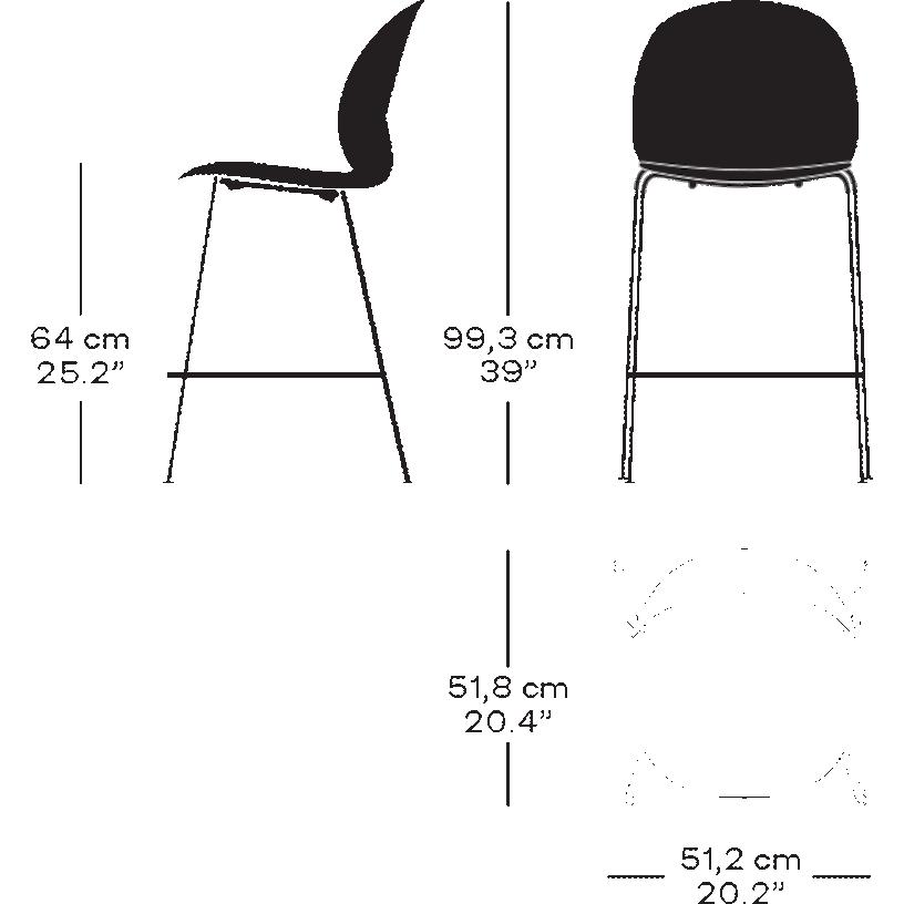 [product_category]-Fritz Hansen N02 Recycle Low Bar Stool, Dark Red/Dark Red-Fritz Hansen-N02-40-Dark-Red-Dark-Red-FRI-7