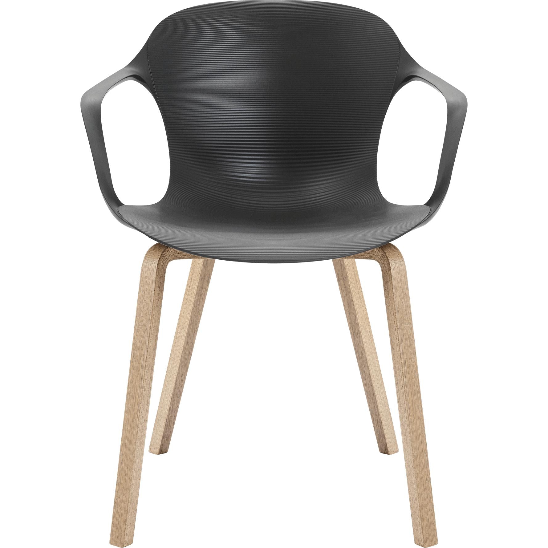 Fritz Hansen Nap Sessel Holz, Pfeffergrau