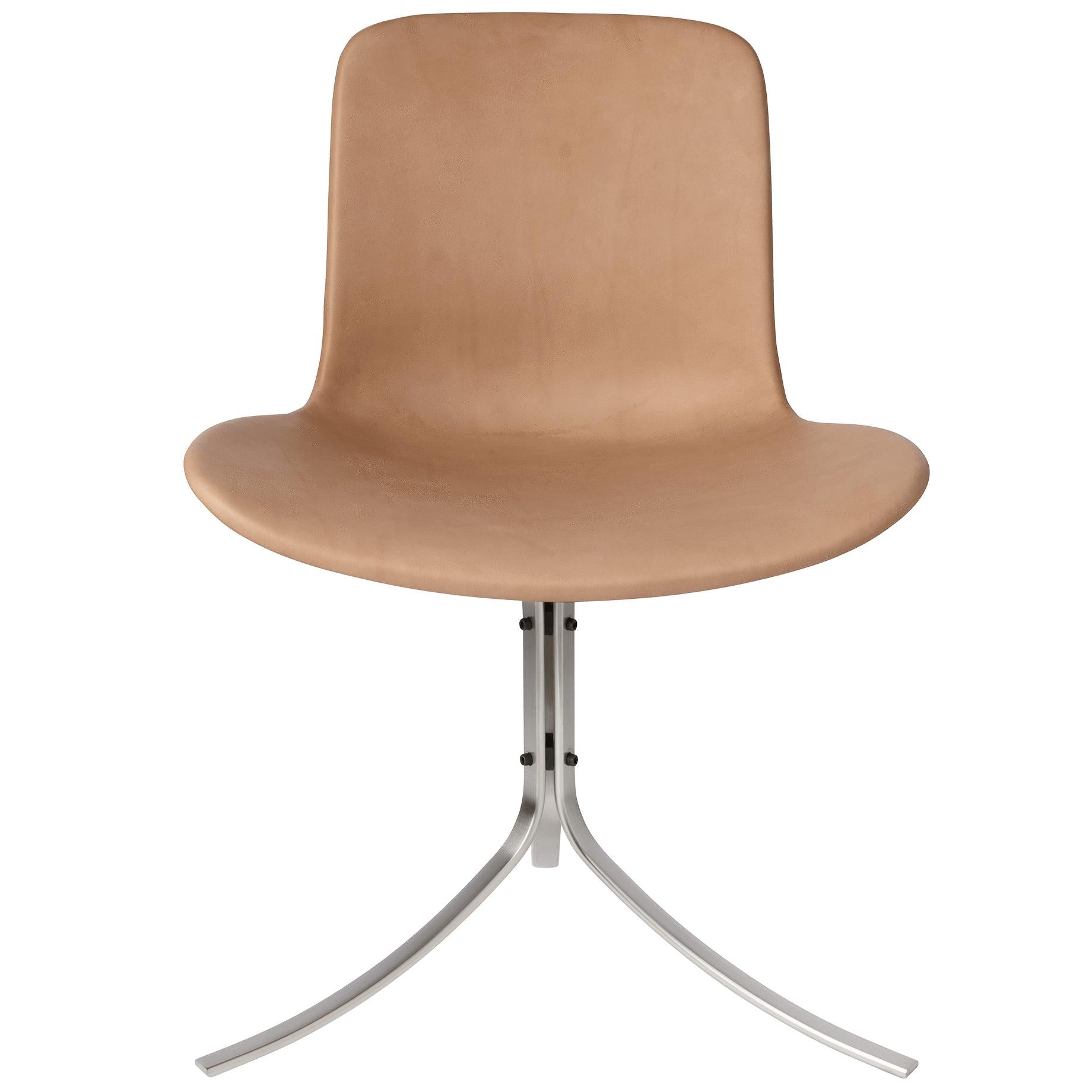 Sedia Fritz Hansen PK9, pelle naturale