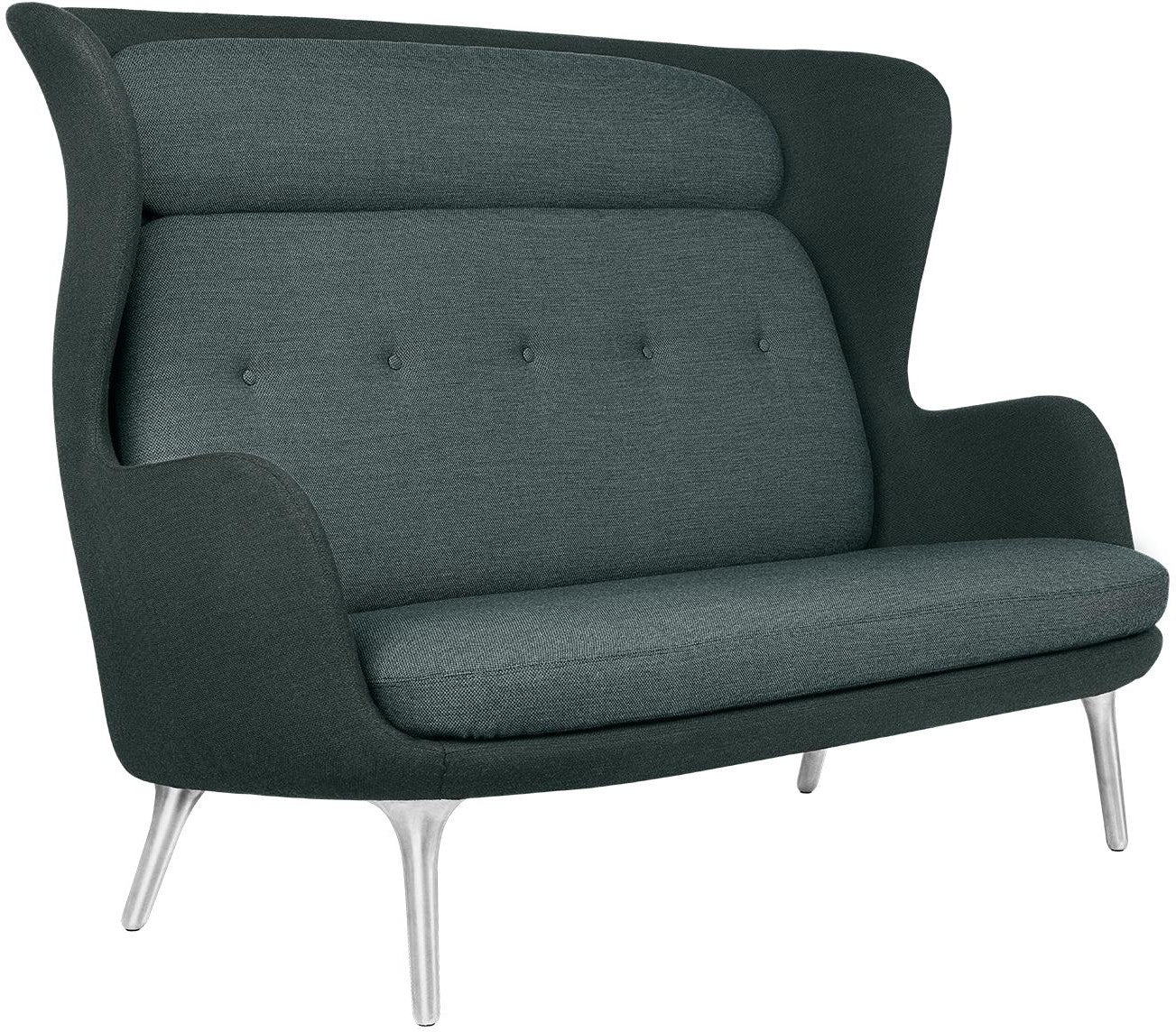 Fritz Hansen Ro Sofa铝制腿，Fiord Green