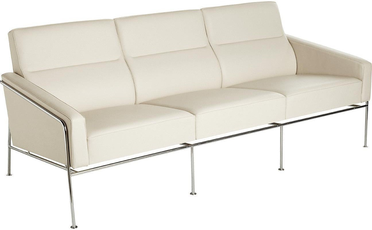 Fritz Hansen Série 3300 canapé 3 personnes, blanc en cuir