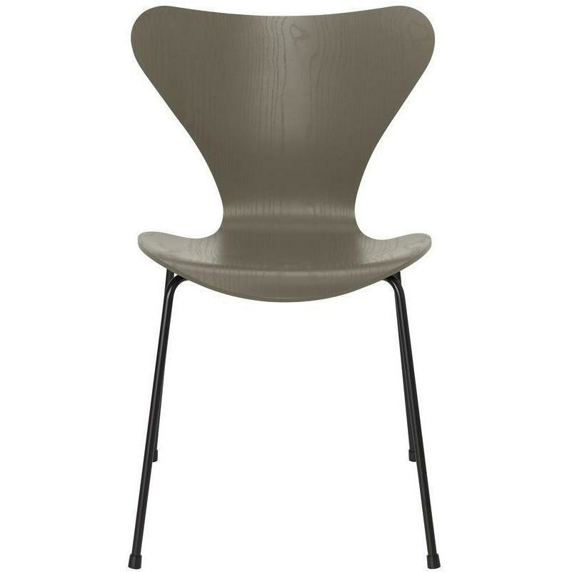 Fritz Hansen Series 7 Silla Ceniza de color verde oliva de color verde, base negra