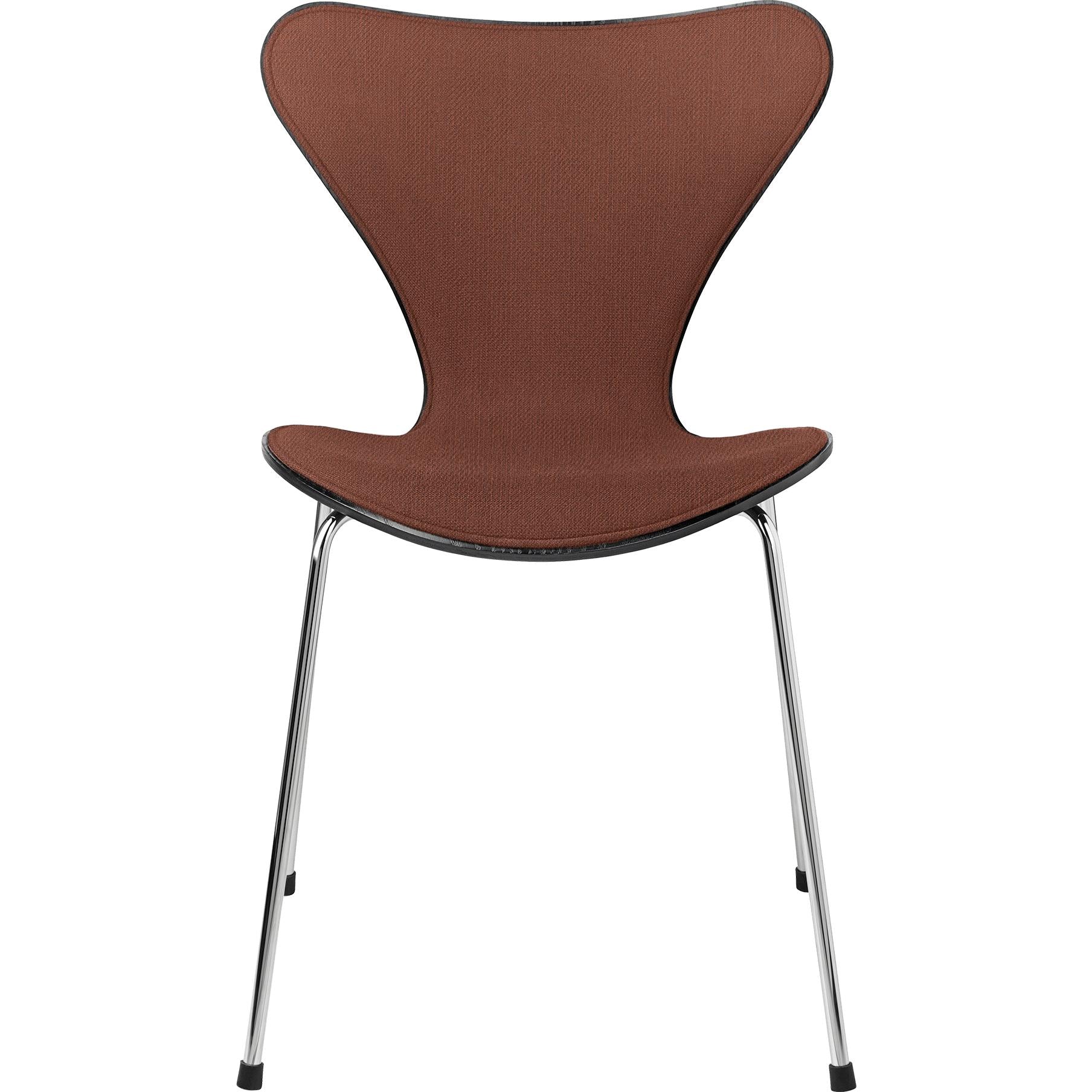 Fritz Hansen Serie 7 Stuhl Vorderseite Polsterung Stoff, Schwarz/Orange