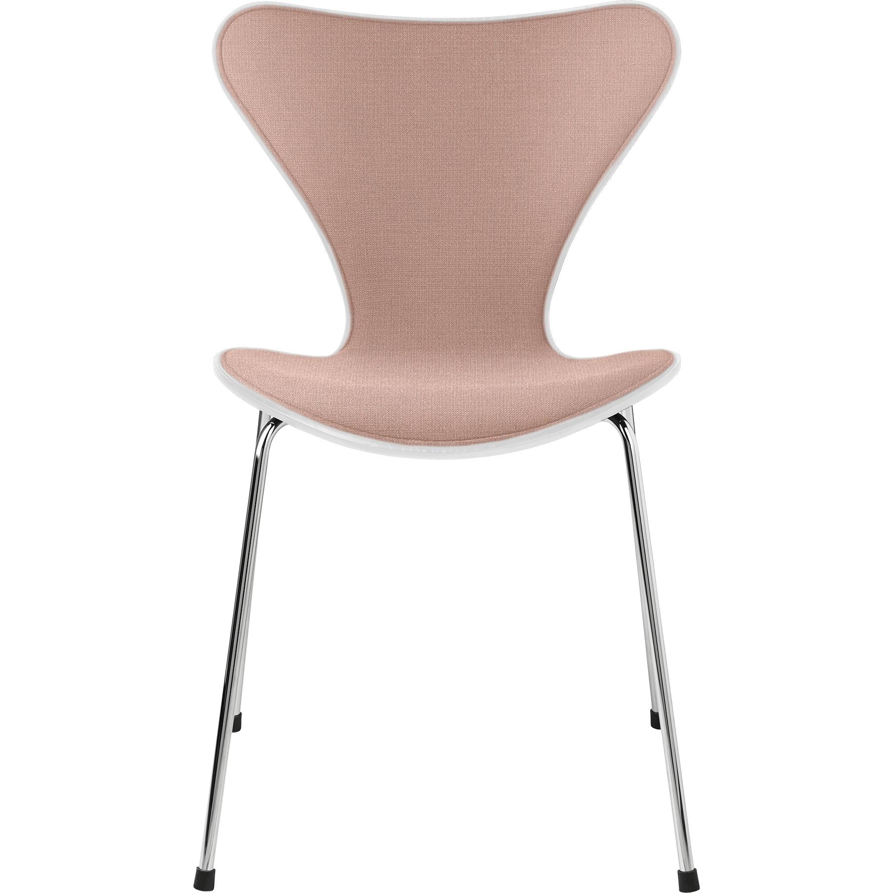 Fritz Hansen Serie 7 Stuhl Vorderseite Polsterung Stoff, Weiß/Pink