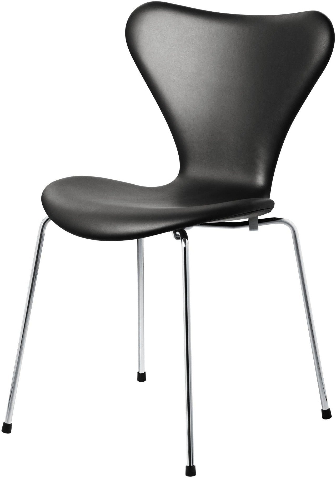 Sedia Fritz Hansen Serie 7 in pelle completa, nero essenziale