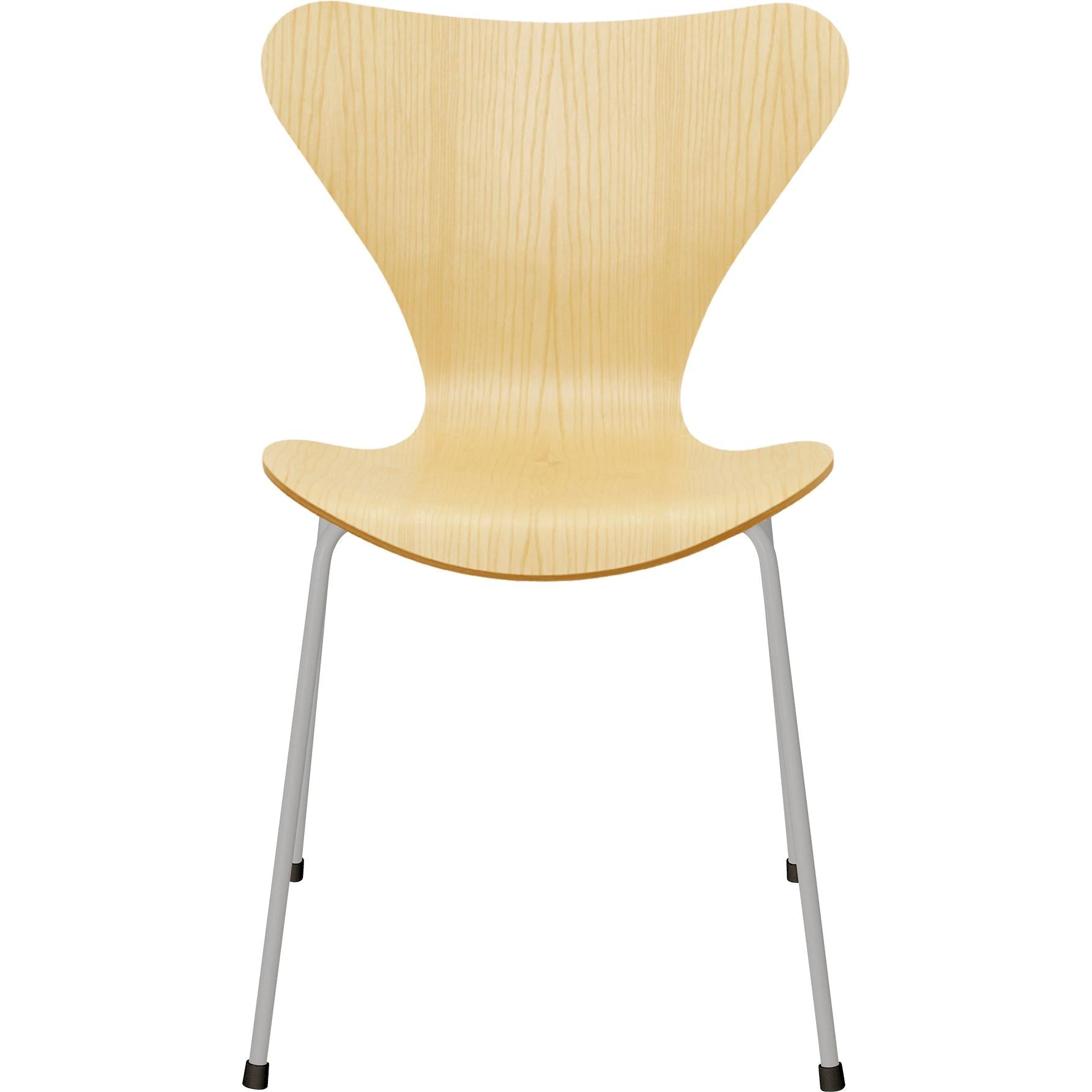 Fritz Hansen Serie 7 Stuhl Furnier Esche Schale, Nine Grey Base