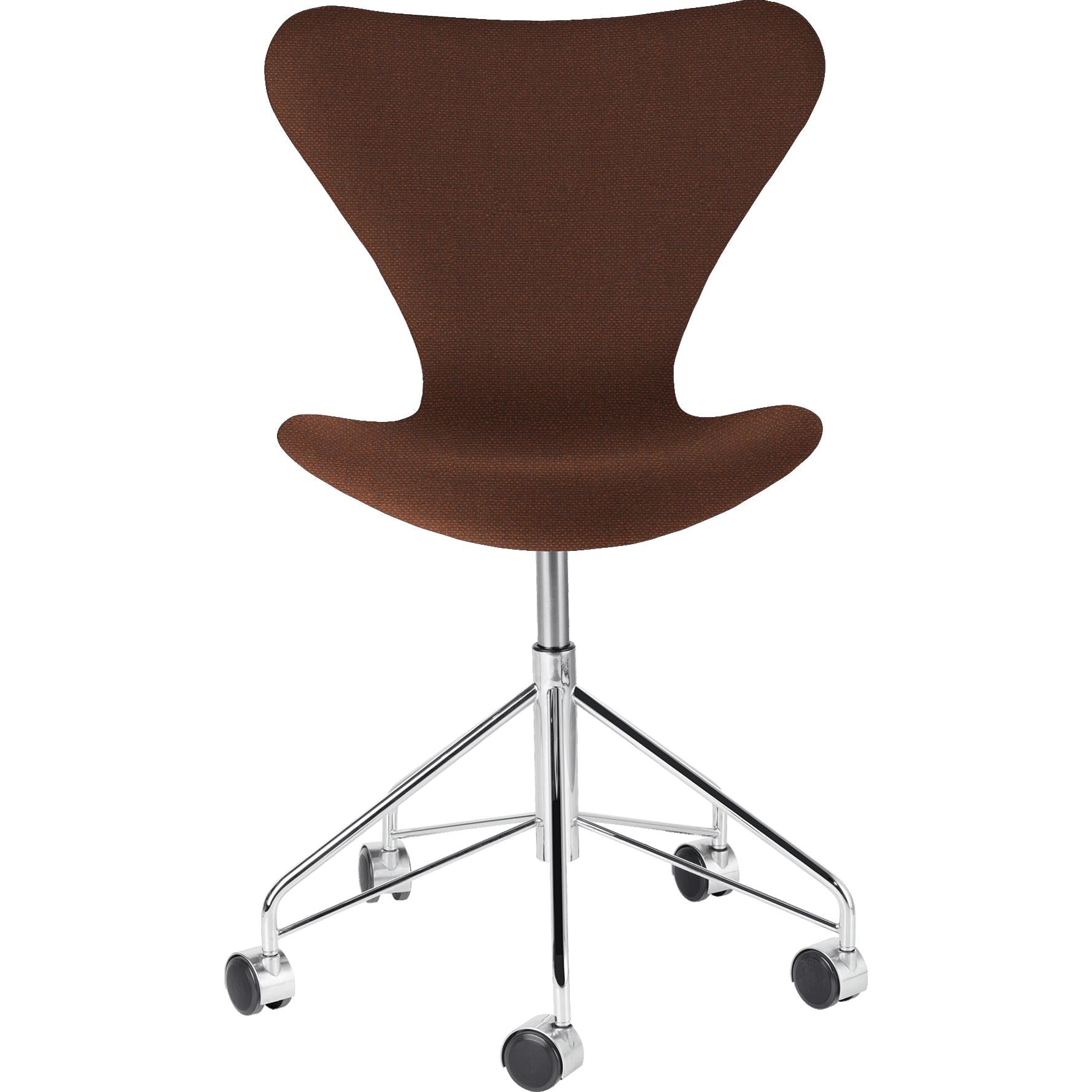 Fritz Hansen Series 7 Swivel Chair Full polstring Stoff ChristianShavn, Mørk Orange