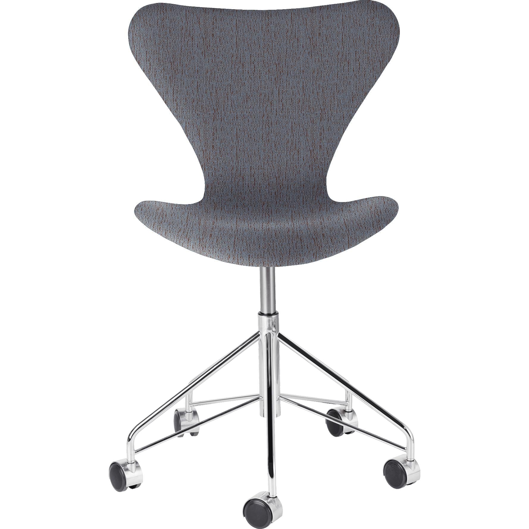 Fritz Hansen Serie 7 Swivel stoel Volledige bekledingstof Fabric Christianshavn, Orange/Blue