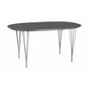 Fritz Hansen Table à manger Super Ellipse 100x150 cm, gris / gris argenté