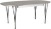 Fritz Hansen Super Ellipse Table extensible Chrome 120 x180 / 300 cm, stratifié gris