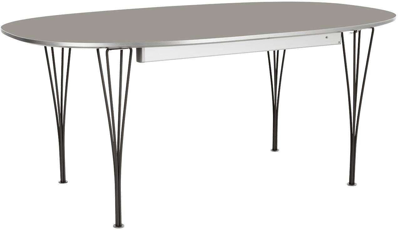 Fritz Hansen Super Ellipse Ausziehtisch Lackiert 100 X170/270 Cm, Laminat Grau