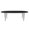 Fritz Hansen Superellipse eettafel zwart/zwarte Fenix ​​-laminaten, 240x120 cm