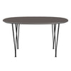 Fritz Hansen Superellipse Esstisch Schwarz/Grau Fenix Laminate, 135x90 Cm