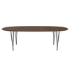 Fritz Hansen Superellipse Dining Table Black/Walnut Veneer With Walnut Table Edge, 240x120 Cm