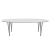 Fritz Hansen Superellipse Dining Table Black/White Fenix Laminates, 240x120 Cm