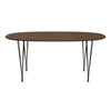 Fritz Hansen Superellipse Esstisch Braun Bronze/Walnuss Furnier mit Walnuss Tischkante, 170x100 Cm