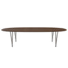 Fritz Hansen Superellipse Esstisch Braun Bronze/Walnuss Furnier mit Walnuss Tischkante, 300x130 Cm