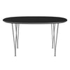 Fritz Hansen Superellipse spisebord Chrome/Black Fenix ​​-laminater, 135x90 cm