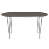 Fritz Hansen Superellipse spisebord Chrome/Gray Fenix ​​Laminates, 150x100 cm