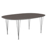 Fritz Hansen Table à manger Superellipse Chrome / Grey Plavier, 120 x180 cm