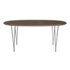 Fritz Hansen Superellipse Esstisch Chrom/Walnuss Furnier, 170x100 Cm