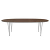 Fritz Hansen Superellipse Esstisch Chrom/Walnuss Furnier, 240x120 Cm