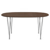 Fritz Hansen Superellipse Dining Table Chrome/Walnut Veneer With Walnut Table Edge, 150x100 Cm