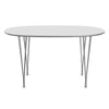 Fritz Hansen Superellipse Dining Table Chrome/White Fenix Laminates, 135x90 Cm