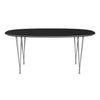 Fritz Hansen Superellipse eettafel grijs poeder gecoate/zwarte fenix laminaten, 170x100 cm