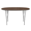 Fritz Hansen Superellipse Dining Table Grey Powder Coated/Walnut Veneer, 135x90 Cm