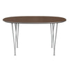 Fritz Hansen Superellipse Esstisch Nine Grau/Walnuss Furnier, 135x90 Cm