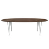 Fritz Hansen Superellipse Esstisch Nine Grau/Walnuss Furnier mit Walnuss Tischkante, 240x120 Cm