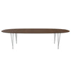 Fritz Hansen Superellipse Esstisch Nine Grau/Walnuss Furnier mit Walnuss Tischkante, 300x130 Cm