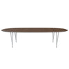 Fritz Hansen Superellipse Dining Table Silver Grey/Walnut Veneer, 300x130 Cm