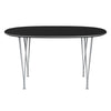 Fritz Hansen Superellipse Esstisch Silbergrau/Schwarz Fenix Laminate, 135x90 Cm