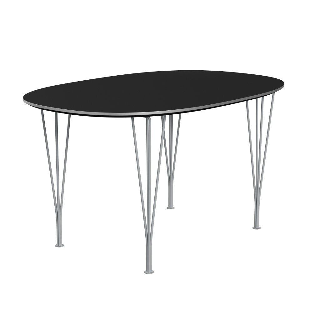 [product_category]-Fritz Hansen Superellipse Dining Table Silvergrey/Black Fenix Laminates, 135x90 Cm-Fritz Hansen-B611-FXBLL-SPAL-SIGREY-FRI-2