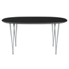 Fritz Hansen Superellipse Esstisch Silbergrau/Schwarz Fenix Laminate, 150x100 Cm