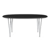 Fritz Hansen Superellipse Esstisch Silbergrau/Schwarz Fenix Laminate, 170x100 Cm