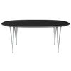 Fritz Hansen Superellipse Esstisch Silbergrau/Schwarz Fenix Laminate, 180x120 Cm