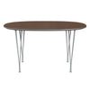 Fritz Hansen Superellipse Esstisch Silbergrau/Walnuss Furnier, 135x90 Cm