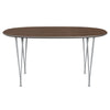 Fritz Hansen Superellipse Esstisch Silbergrau/Walnuss Furnier, 150x100 Cm