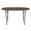 Fritz Hansen Superellipse eettafel warm grafiet/walnootfineer, 135x90 cm