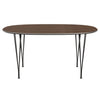 Fritz Hansen Superellipse eettafel warm grafiet/walnootfineer, 150x100 cm