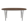 Fritz Hansen Superellipse eettafel warm grafiet/walnootfineer, 170x100 cm