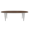 Fritz Hansen Superellipse eettafel warm grafiet/walnootfineer, 240x120 cm