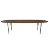 Fritz Hansen Superellipse Esstisch Warm Graphit/Walnuss Furnier mit Walnuss Tischkante, 300x130 Cm