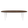 Fritz Hansen Superellipse Dining Table White/Walnut Veneer, 240x120 Cm