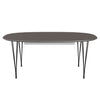 Fritz Hansen Superellipse Ausziehbarer Tisch Schwarz/Grau Fenix Laminate, 300x120 Cm