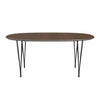 Fritz Hansen Superellipse Ausziehbarer Tisch Schwarz/Walnuss Furnier, 270x100 Cm